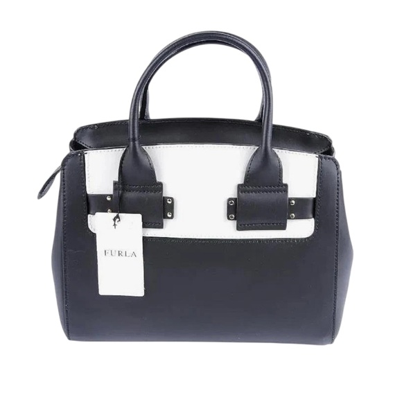 Furla Black and White Handbag. - Picture 6 of 11